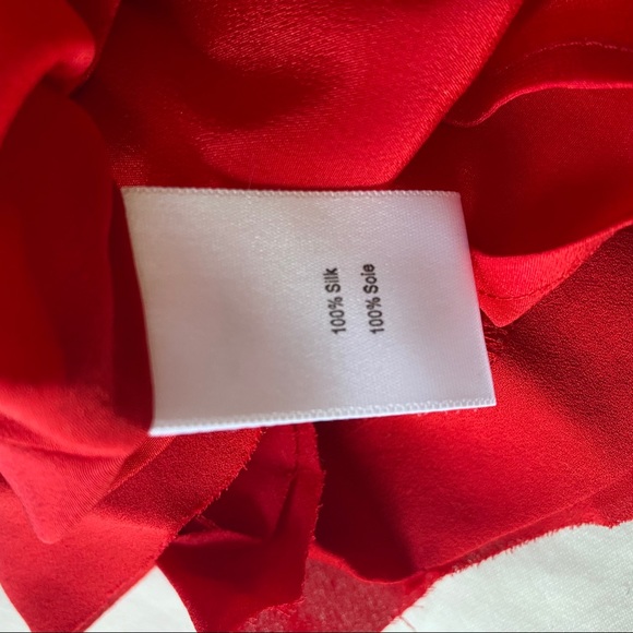 Adam Lippes Red Silk Off-The-Shoulder Dress US4 - Picture 13 of 14